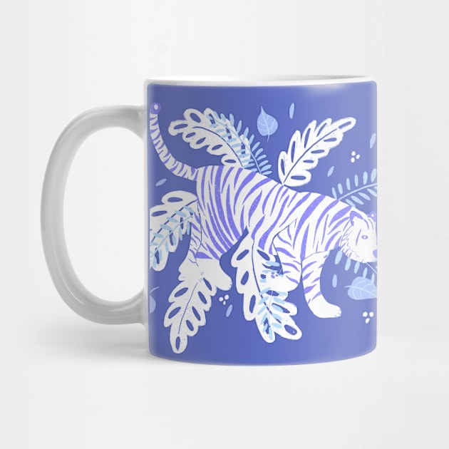 White and blue tiger in the jungle by Home Cyn Home 